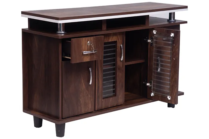 VIVDeal Asian Cream Window Stripes TV Unit
